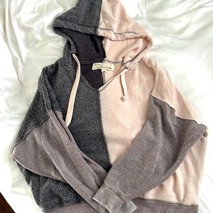 Cotton Blend Colorblock Hoodie